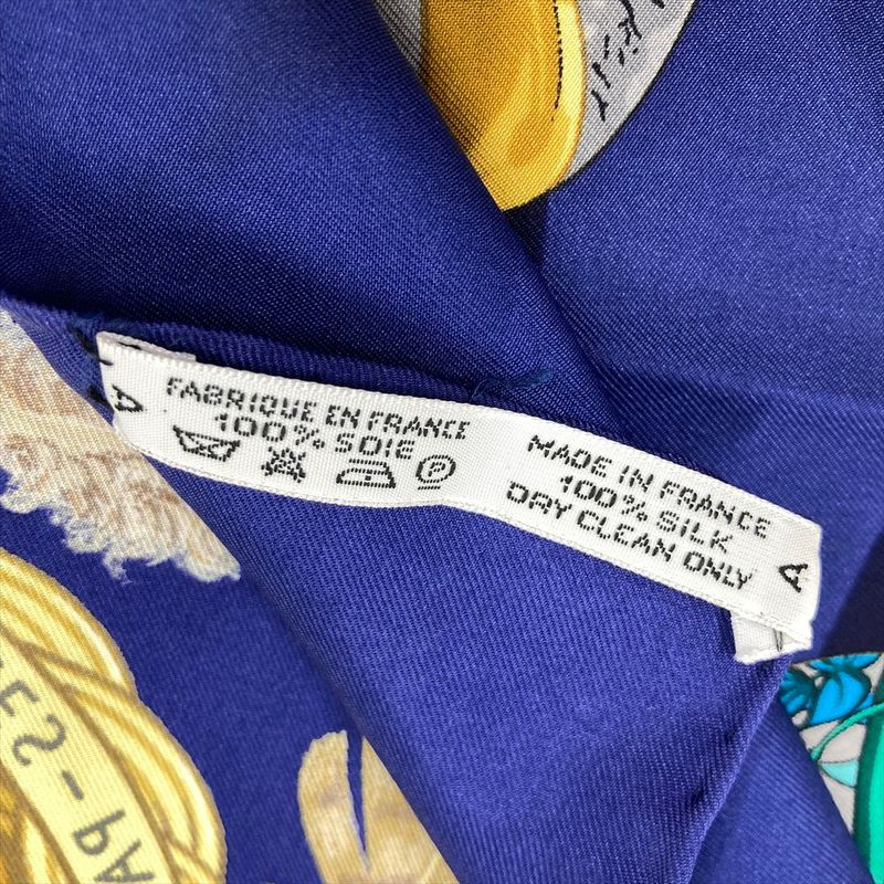 Hermes Carré 90 Couvee D'hermes Egg Scarf Silk Navy Women