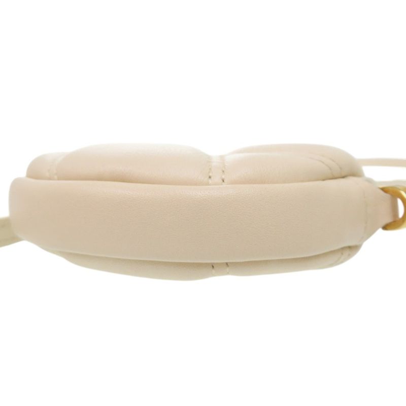Bulgari Serpenti Cabochon Chain Shoulder Bag Micro Pouch Leather Ivory 0634