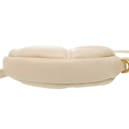 Bulgari Serpenti Cabochon Chain Shoulder Bag Micro Pouch Leather Ivory 0634