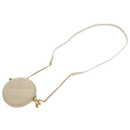 Bulgari Serpenti Cabochon Chain Shoulder Bag Micro Pouch Leather Ivory 0634