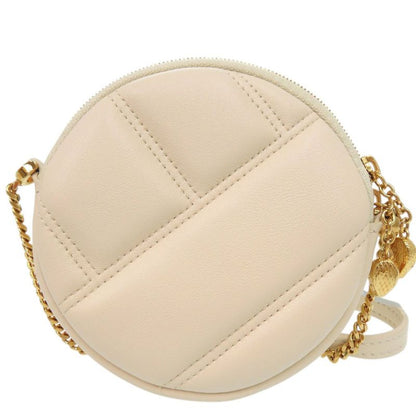 Bulgari Serpenti Cabochon Chain Shoulder Bag Micro Pouch Leather Ivory 0634