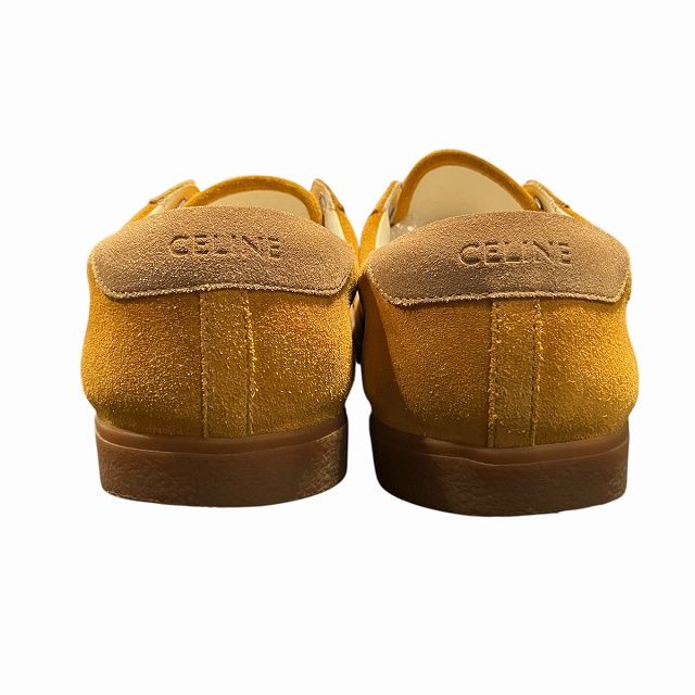 Celine Sneakers Lace-up Suede Low Cut 40 Yellow Black Fa0230 AA