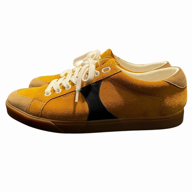 Celine Sneakers Lace-up Suede Low Cut 40 Yellow Black Fa0230 AA