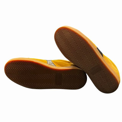 Celine Sneakers Lace-up Suede Low Cut 40 Yellow Black Fa0230 AA