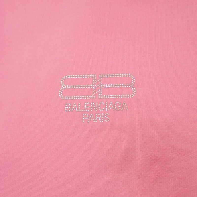 Balenciaga BB Logo Pullover Size XS 578135_tmvp3_5504 Hoodie Cotton Pink Mens