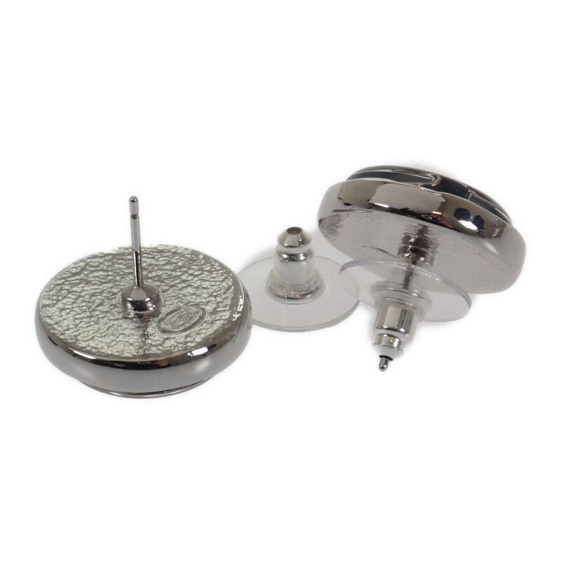 Chanel Denim Coco Mark Circle D24B Engraved Abe356b18079ntz10 Earrings Metal