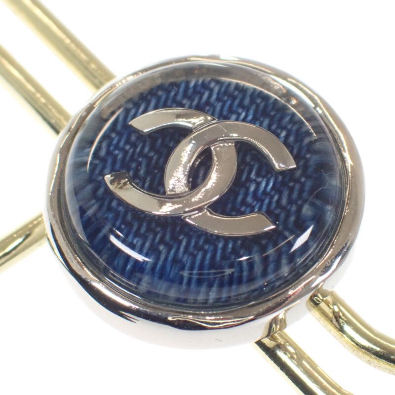 Chanel Denim Coco Mark Circle D24B Engraved Abe356b18079ntz10 Earrings Metal