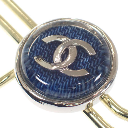 Chanel Denim Coco Mark Circle D24B Engraved Abe356b18079ntz10 Earrings Metal