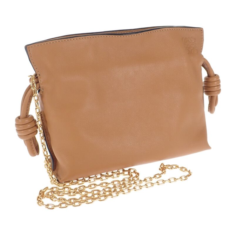 Loewe Flamenco Clutch Nano A411fc6x01 2WAY Bag Shoulder Bag Calf Warm Desert