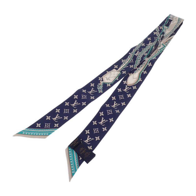 Louis Vuitton Bandeau BB Ultimate M77778 Scarf Silk Beige Blue Marlene Women