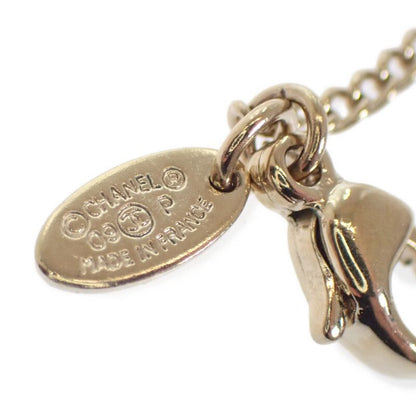 Chanel CC Coin Pendant Necklace Metal Gold Beige Ladies Circle Round Shape Gift