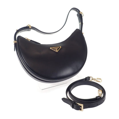 Prada Arches Small Leather 1bc194_ask_f0002_v_ooo Shoulder Bag Calf Black Gold