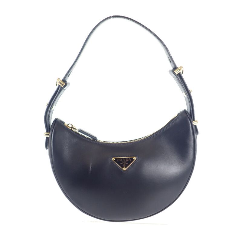 Prada Arches Small Leather 1bc194_ask_f0002_v_ooo Shoulder Bag Calf Black Gold