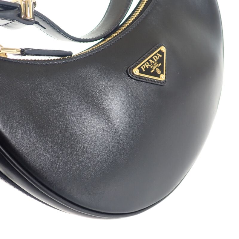 Prada Arches Small Leather 1bc194_ask_f0002_v_ooo Shoulder Bag Calf Black Gold