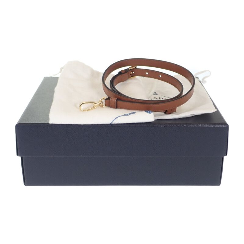 Prada Archesmall Leather Shoulder 2WAY Bag Handbag Leather Cognac Gold Hardware