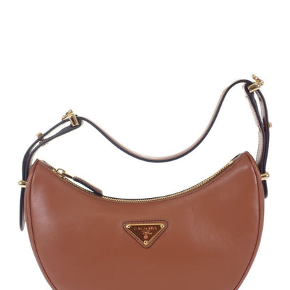 Prada Archesmall Leather Shoulder 2WAY Bag Handbag Leather Cognac Gold Hardware