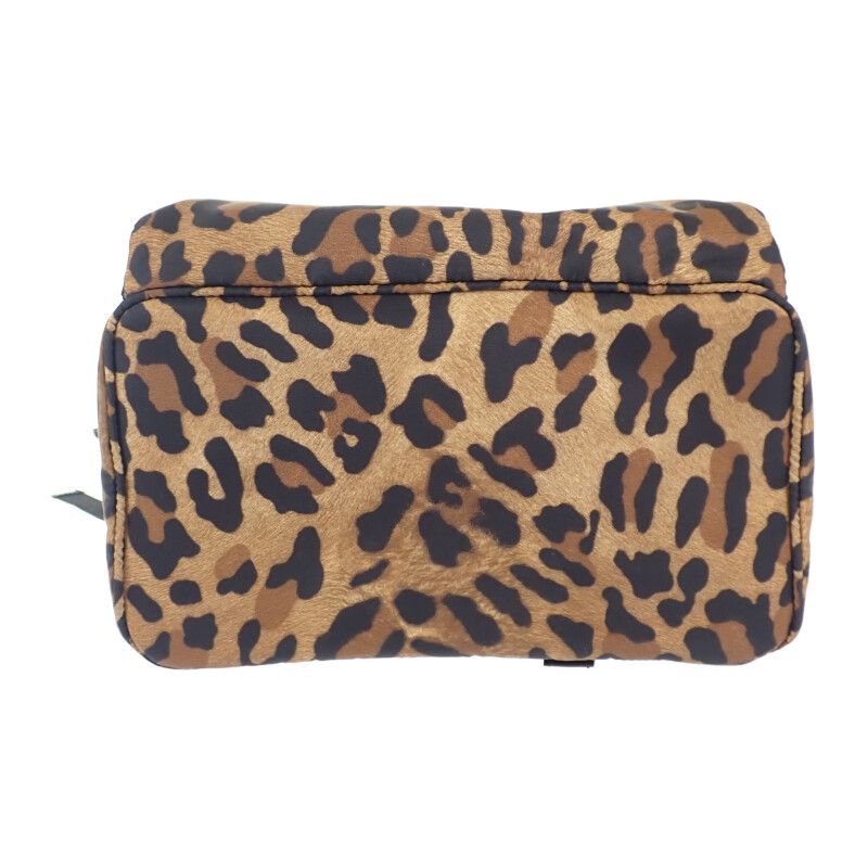 Prada Leopard Backpack 1bz001 Backpack/daypack Nylon Brown Black Women's