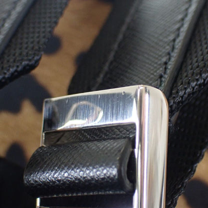 Prada Leopard Backpack 1bz001 Backpack/daypack Nylon Brown Black Women's