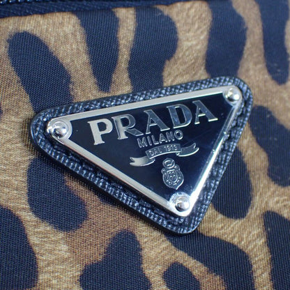Prada Leopard Backpack 1bz001 Backpack/daypack Nylon Brown Black Women's