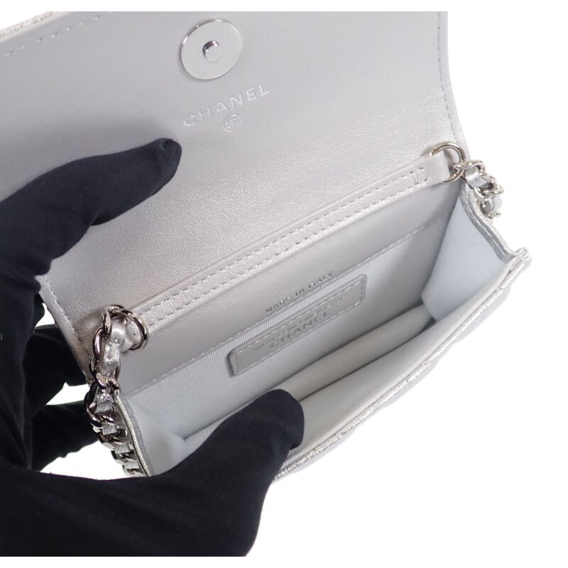Chanel Star Chain Belt Bag Mini 2WAY Bag Shoulder Bag Lambskin Silver Hardware