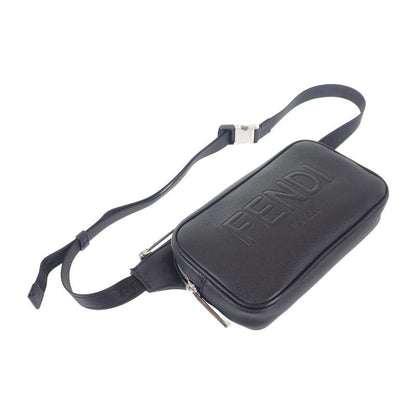 Fendi Leather Belt Bag 7va605-0amac Body Bag Leather Black Silver Hardware