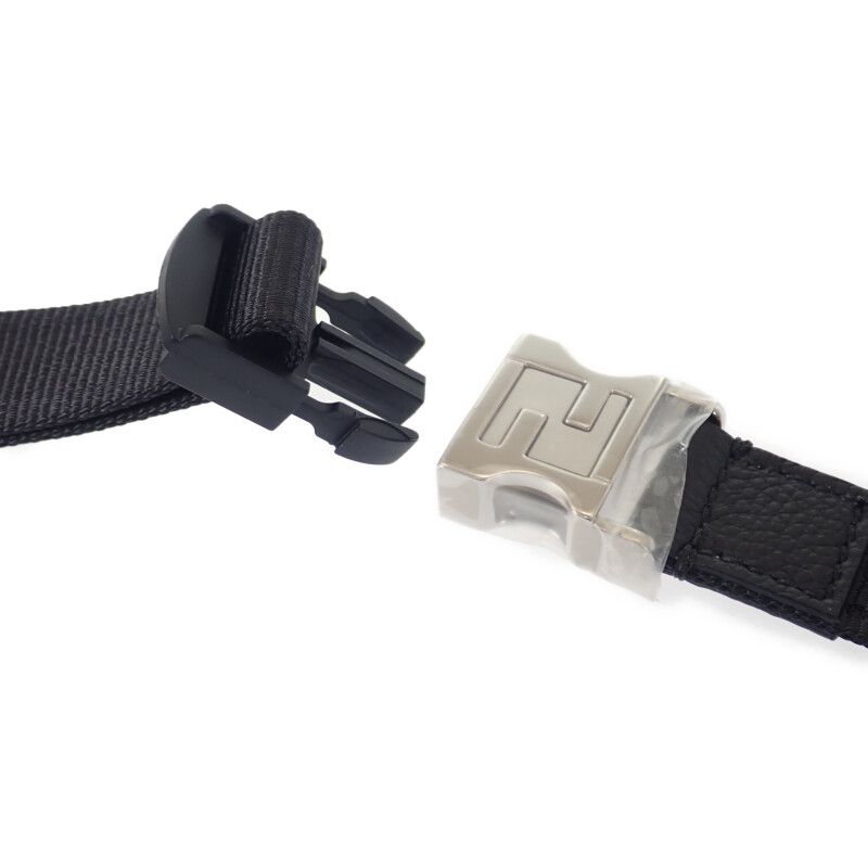 Fendi Leather Belt Bag 7va605-0amac Body Bag Leather Black Silver Hardware