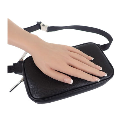 Fendi Leather Belt Bag 7va605-0amac Body Bag Leather Black Silver Hardware