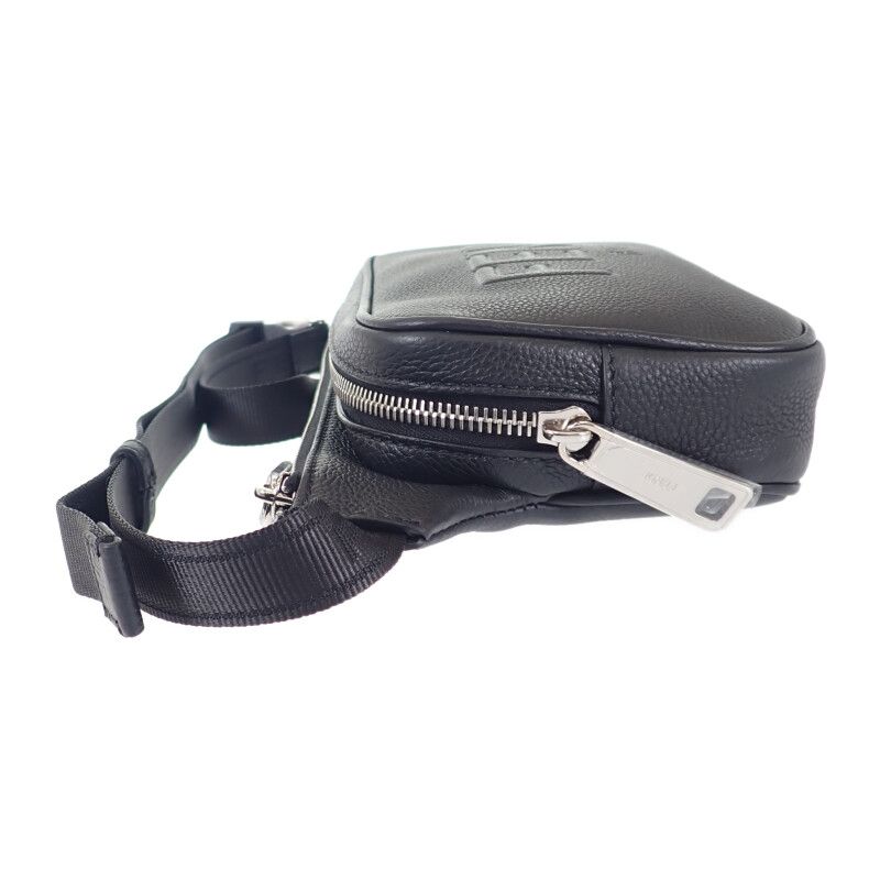 Fendi Leather Belt Bag 7va605-0amac Body Bag Leather Black Silver Hardware