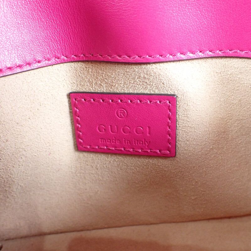 Gucci GG Marmont Belt Bag 699757 Shoulder Bag Leather Fuchsia Pink Ladies [AB