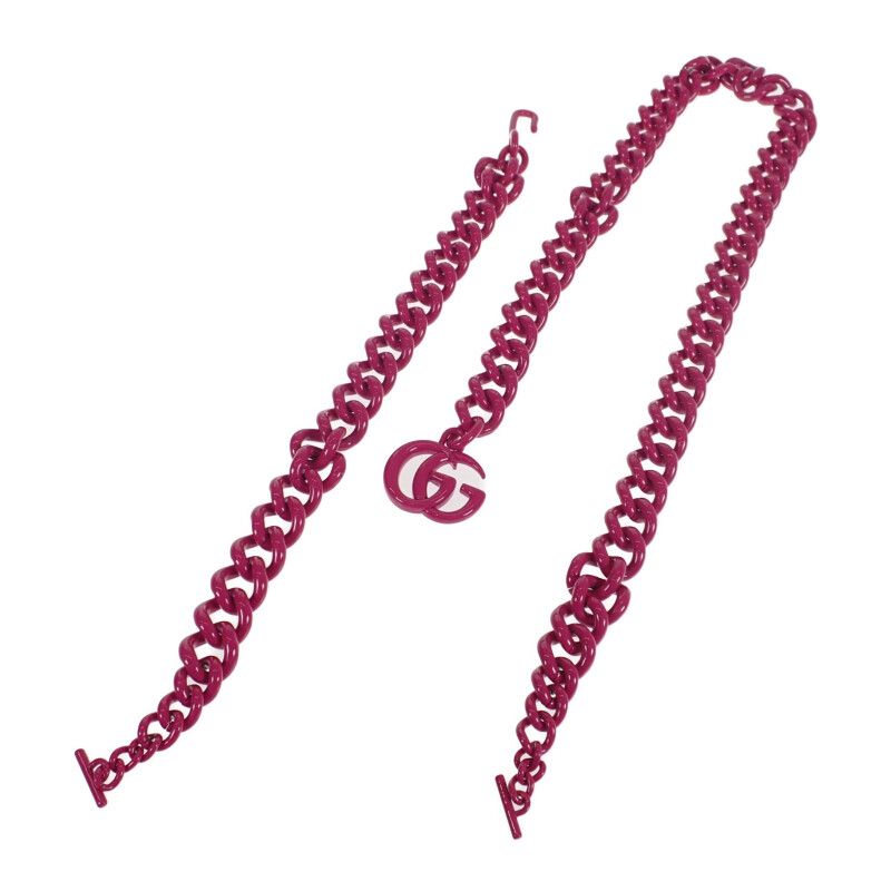 Gucci GG Marmont Belt Bag 699757 Shoulder Bag Leather Fuchsia Pink Ladies [AB