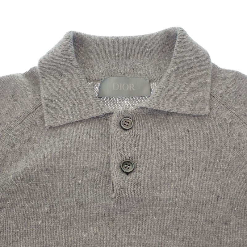 Christian DIOR Oversized Polo Knit M 243m830at449 Polo Shirt Cashmere Gray
