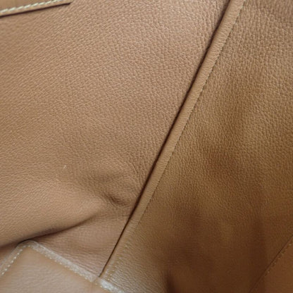 Loewe Logo Tote Small 2WAY Bag Wool Leather Navy Brown Women's [ranked A