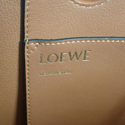 Loewe Logo Tote Small 2WAY Bag Wool Leather Navy Brown Women's [ranked A