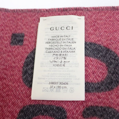Gucci GG Jacquard Scarf 558007_3g636_1272 Scarf Wool Silk Gray Pink Ladies