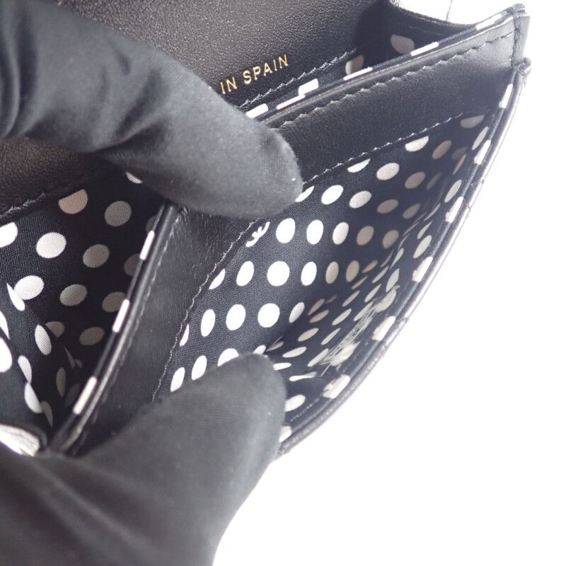 Chanel CC Pearl Flat Ap3813_b15723_94305 Card Case Lambskin Black Gold Hardware