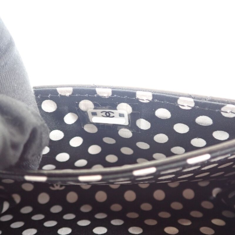 Chanel CC Pearl Flat Ap3813_b15723_94305 Card Case Lambskin Black Gold Hardware