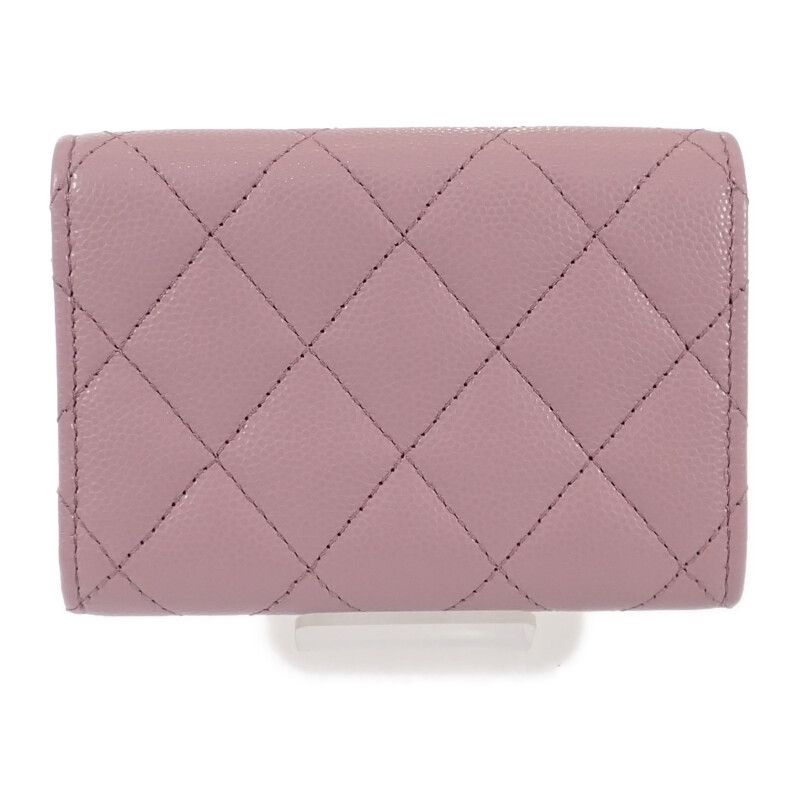 Chanel Small Flap Wallet Ap4084 Trifold Wallet Caviar Skin Pink Gold Hardware