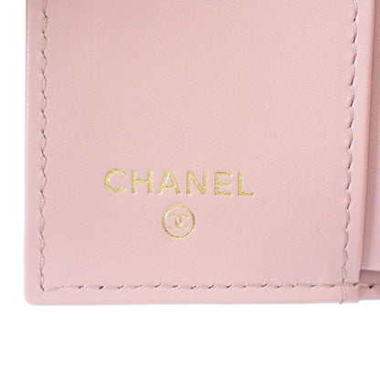 Chanel Small Flap Wallet Ap4084 Trifold Wallet Caviar Skin Pink Gold Hardware