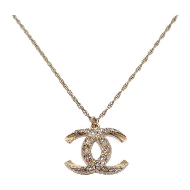 Chanel Coco Mark A99269 Necklace Metal Crystal Gold Men's Ladies [ranked A