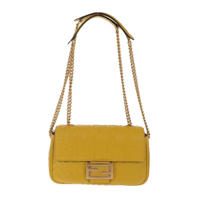 Fendi Baguette Chain Midi 8br793_ah9c_f1e8v Shoulder Bag 2WAY Bag Nappa Leather