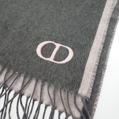 Christian DIOR Cdicon Double Face 93e0015dh001 Scarf Silk Gray Pink Men Unisex