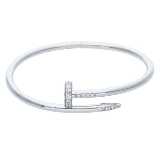 Cartier 18K White Gold Juste Un Clou Half Diamond New Shape Juste UN CLOU