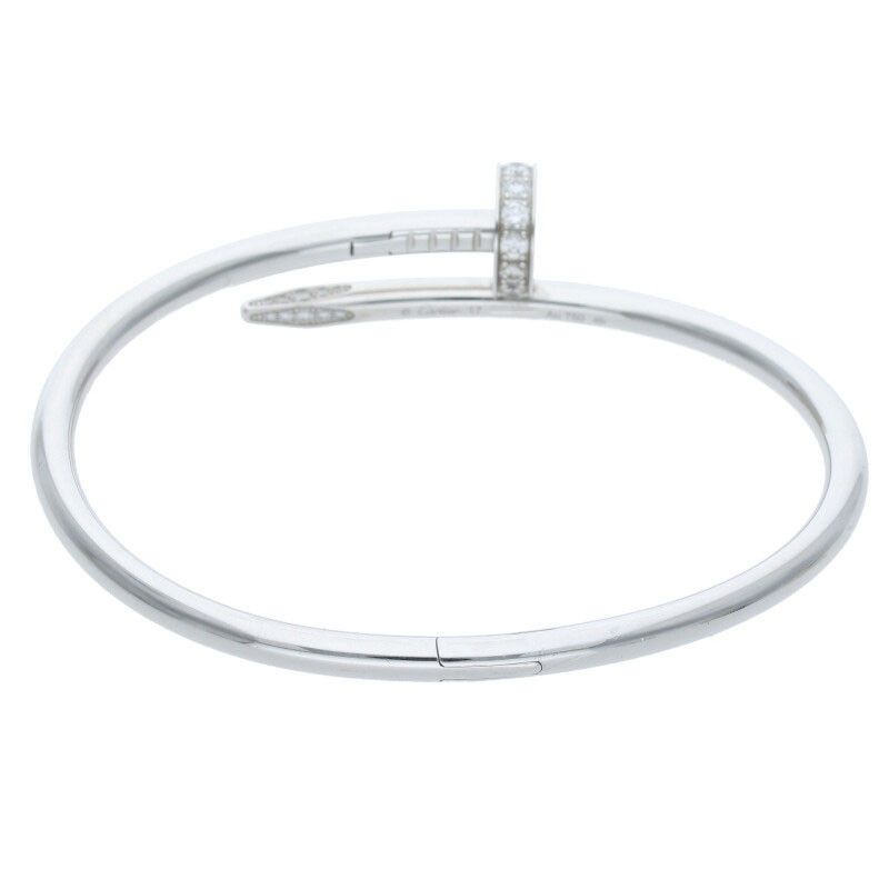 Cartier 18K White Gold Juste Un Clou Half Diamond New Shape Juste UN CLOU