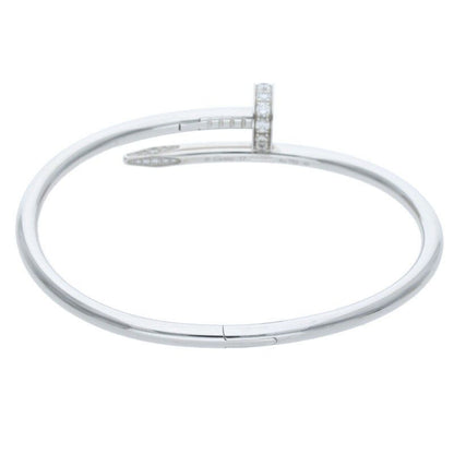 Cartier 18K White Gold Juste Un Clou Half Diamond New Shape Juste UN CLOU