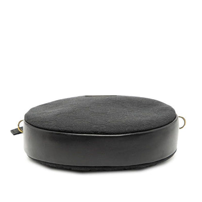 Gucci GG Canvas Crossbody Shoulder Bag Pochette 90700 Black Canvas Leather