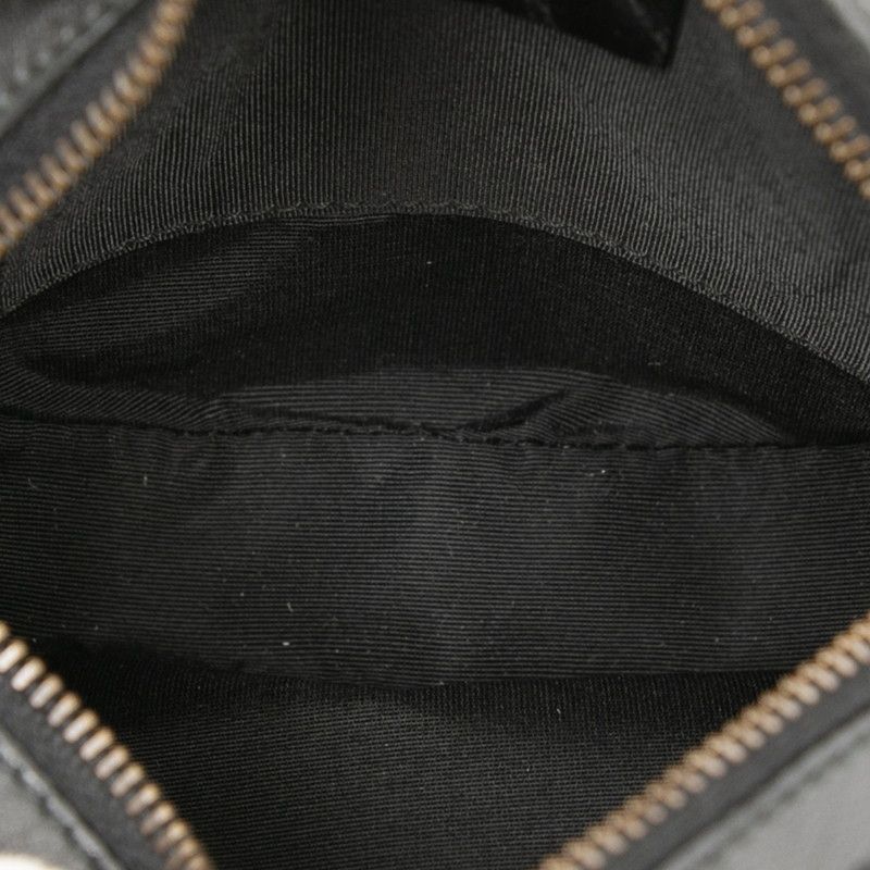 Gucci GG Canvas Crossbody Shoulder Bag Pochette 90700 Black Canvas Leather