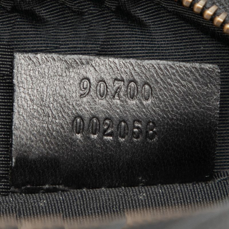 Gucci GG Canvas Crossbody Shoulder Bag Pochette 90700 Black Canvas Leather