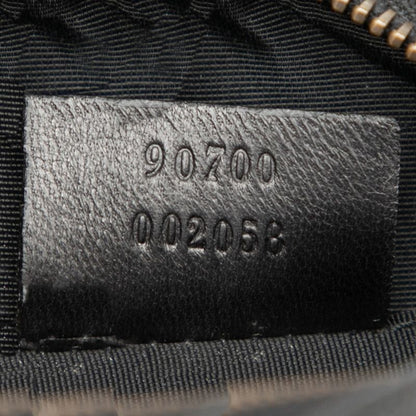 Gucci GG Canvas Crossbody Shoulder Bag Pochette 90700 Black Canvas Leather