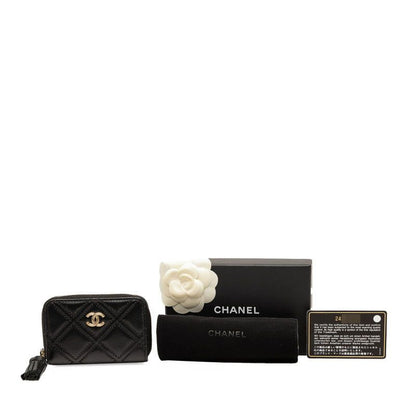 Chanel Matelasse Coco Mark Black Lambskin Women's Chanel