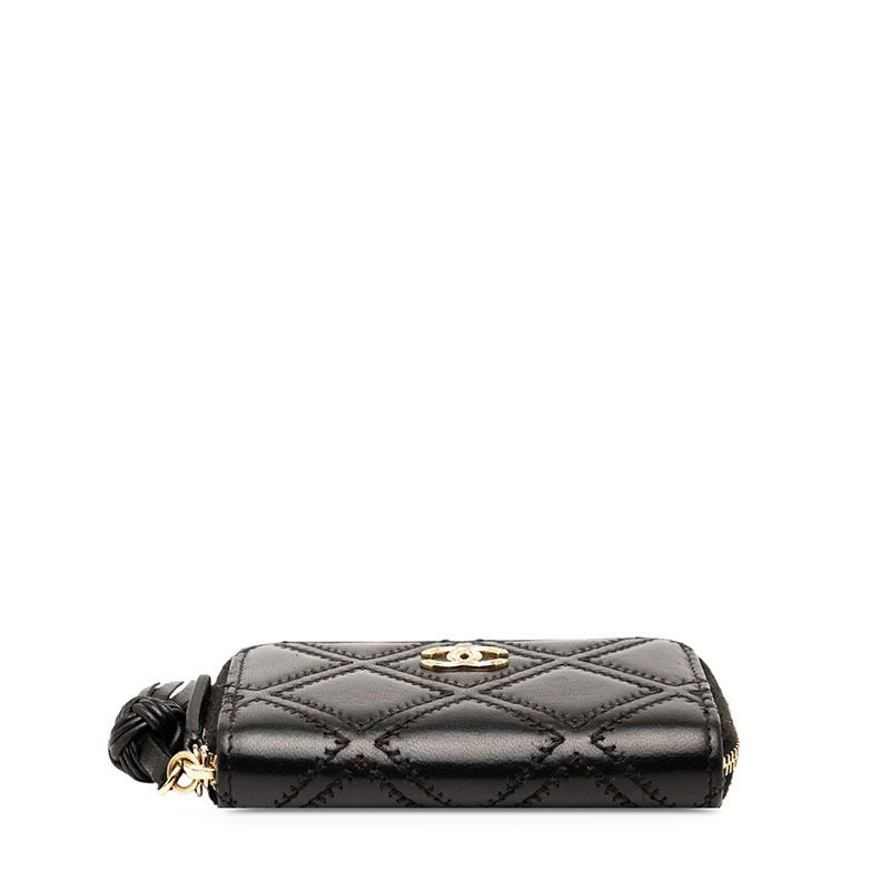 Chanel Matelasse Coco Mark Black Lambskin Women's Chanel